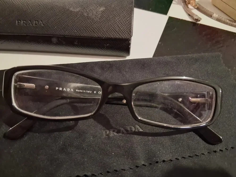 Vtg Prada glasses black  frame silver embellishments  ap7174194